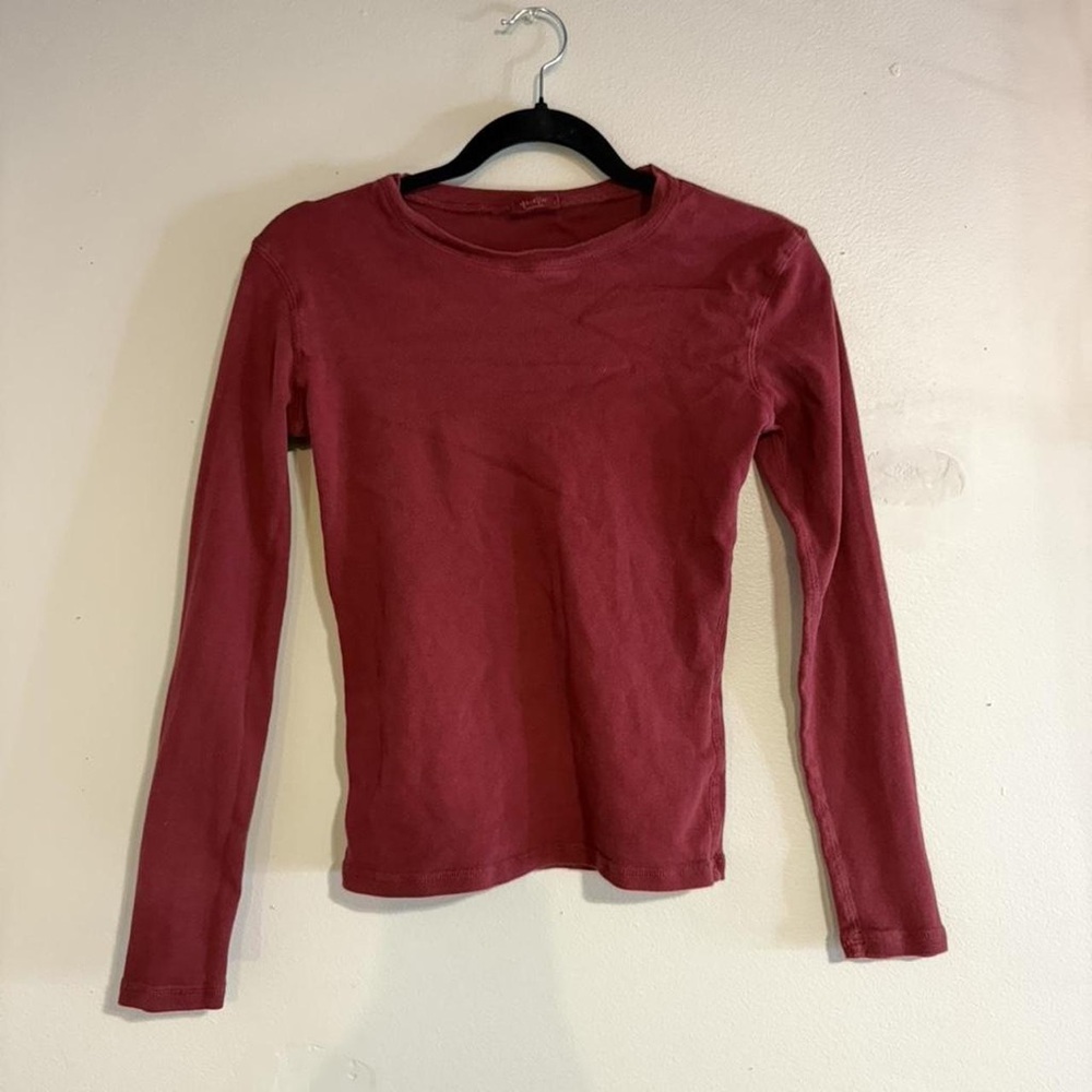 Brandy Melville Red Long Sleeve Tee